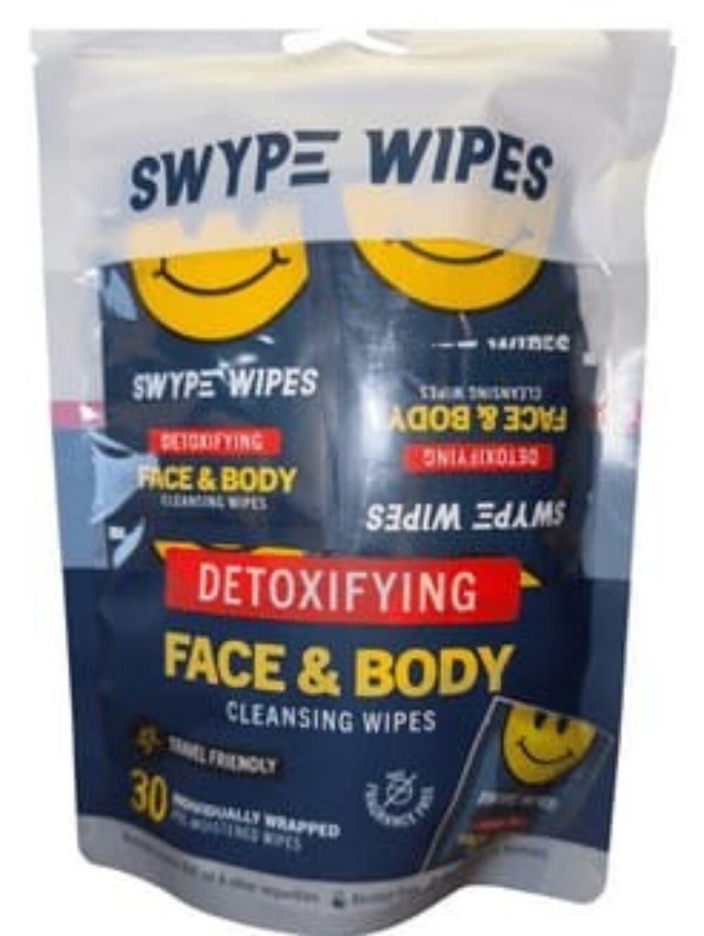Swype Wipes Detoxifying Face & Body Cleansing Wipes - Navy & Yellow- Choose 1 - Picture 2 of 2
